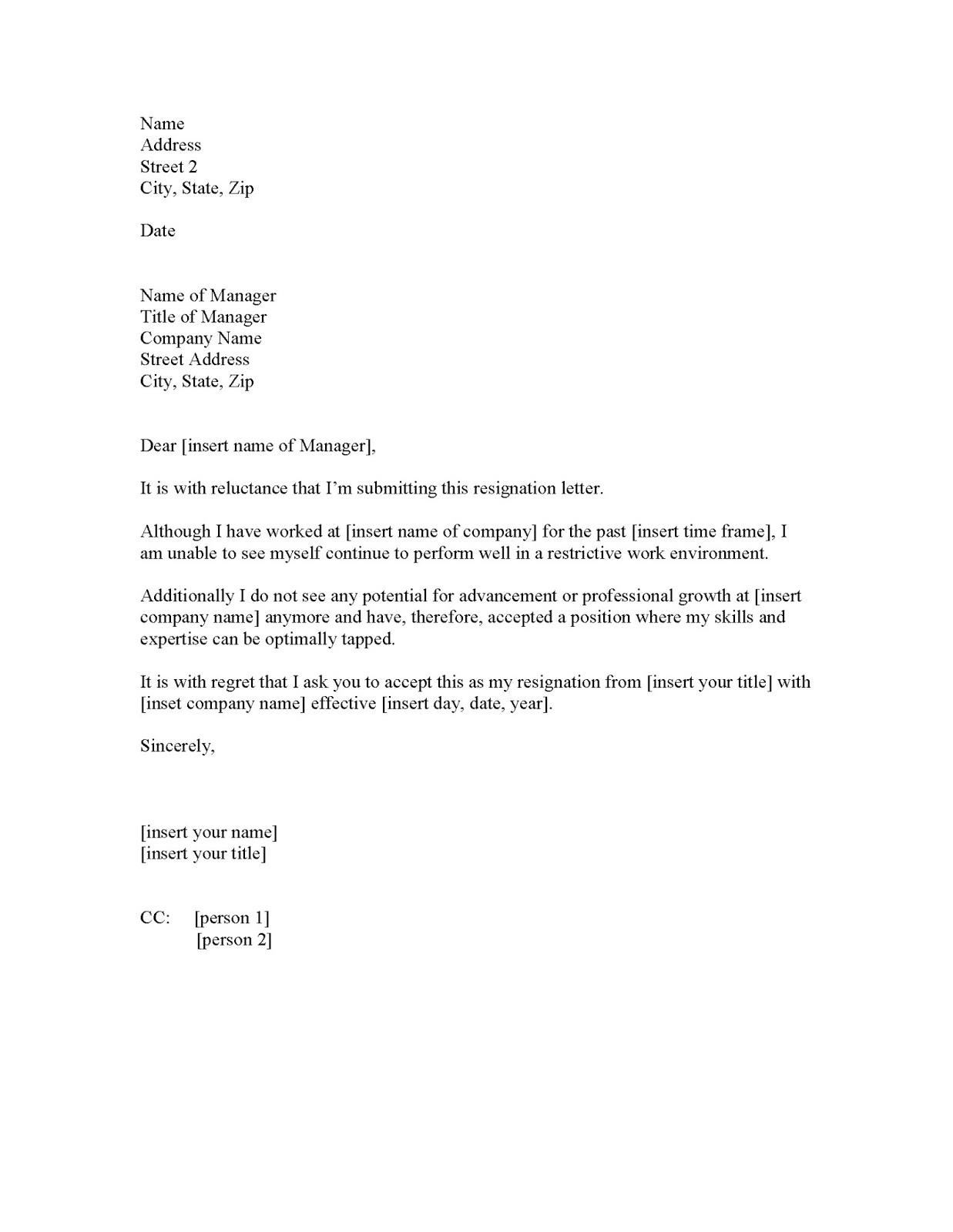 how to write a resignation letter examples